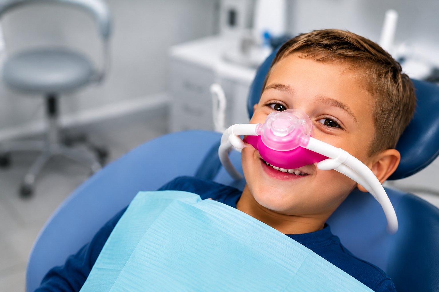kid is taking Nitrous Oxide (Laughing Gas)