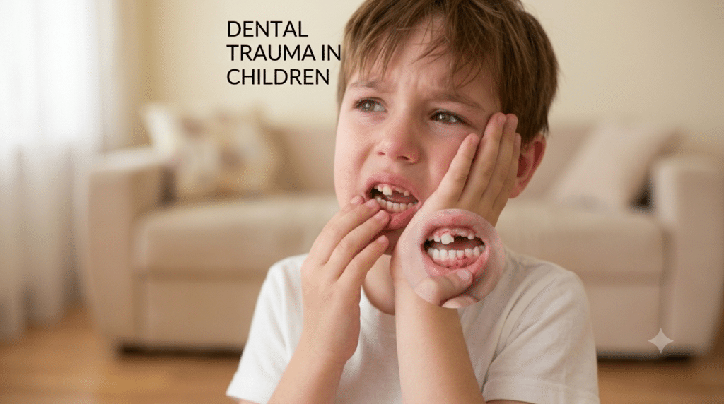 Child with dental trauma and tooth pain